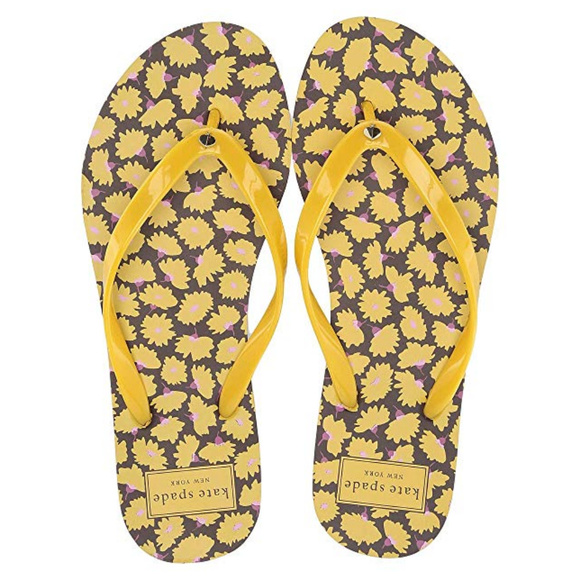 KATE SPADE Yellow Printed Flip Flops - Picture 2 of 3